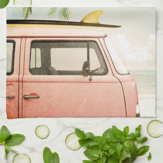 Surf Retro | Strand Geschirrtuch (Gefaltet)