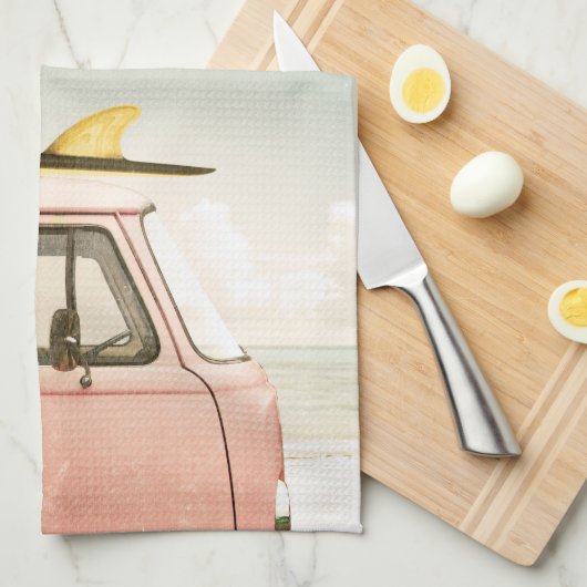 Surf Retro | Strand Geschirrtuch (Viertel Falte)