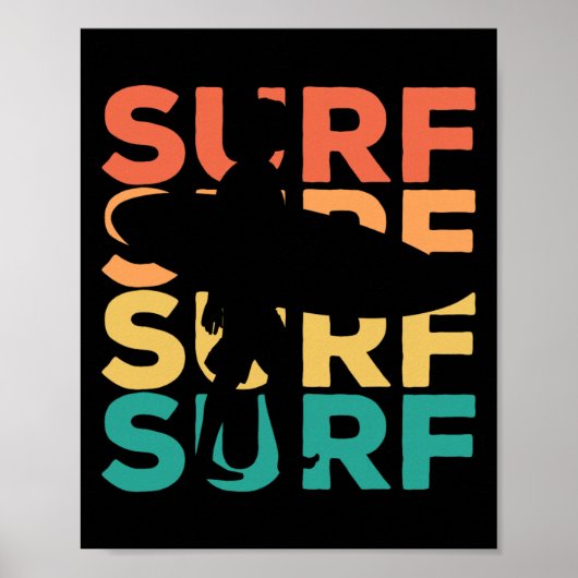 Surf - Retro-Vintage-Surfen - Surfer Poster (Vorne)