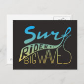 Surf Rider Big Waves Postkarte (Vorne/Hinten)
