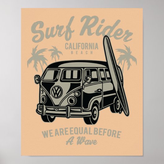 Surf Rider California Beach Poster (Vorne)