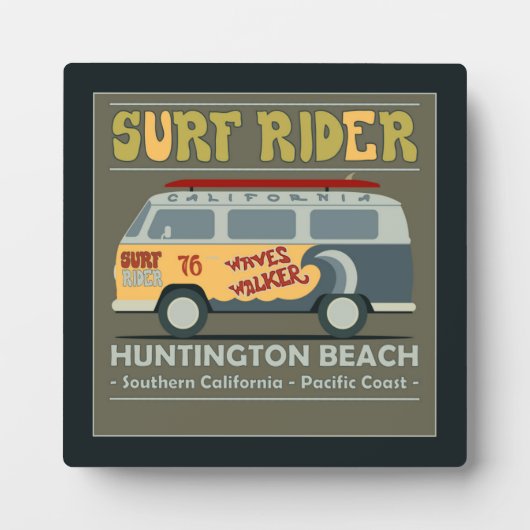Surf Rider Huntington Beach Poster Fotoplatte (Vorderseite)