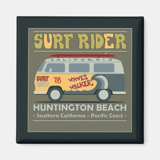 Surf Rider Huntington Beach Poster Magnet (Vorne)