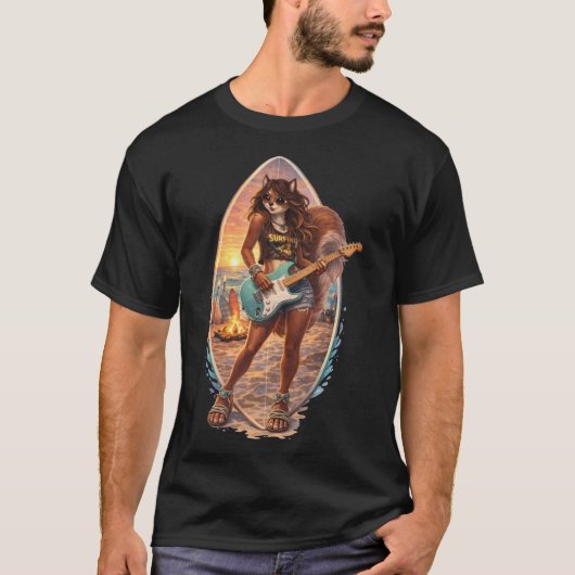 Surf-Rock-Eichhörnchen T-Shirt (Vorderseite)