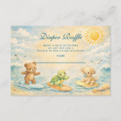 Surf’s Up Baby Shower Diapper Raffle Begleitkarte (Vorderseite)