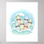 Surf’s Up Bath Crew Kinderzimmer-Wandbild fürs Bad Poster (Vorne)