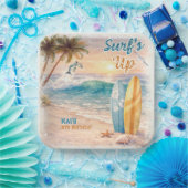 Surf’s Up Retro Beach Birthday Party  Pappteller (Party)