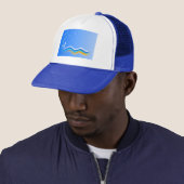 Surf’s Up Surfer Surfing Silhouette Blue Hat Truckerkappe (Beispiel)