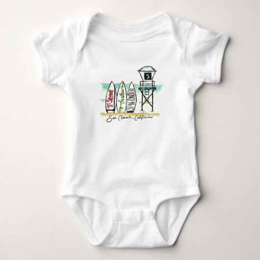 Surf San Clemente Baby Bodysuit Strampler (Vorderseite)
