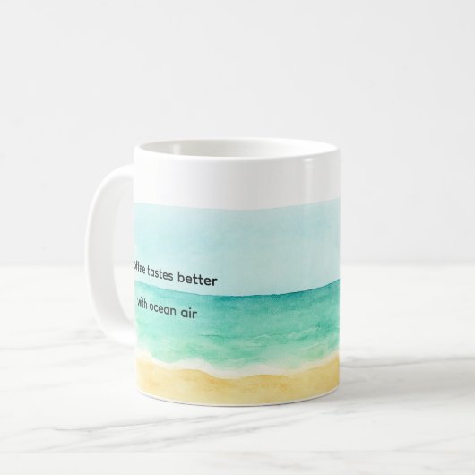 Surf Sand Palm Tree Kaffee Kaffeetasse (Vorderseite Links)