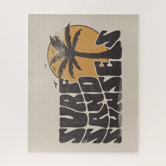 Surf Sand Sunsets Beach Life Palm Tree Puzzle (Vertikal)
