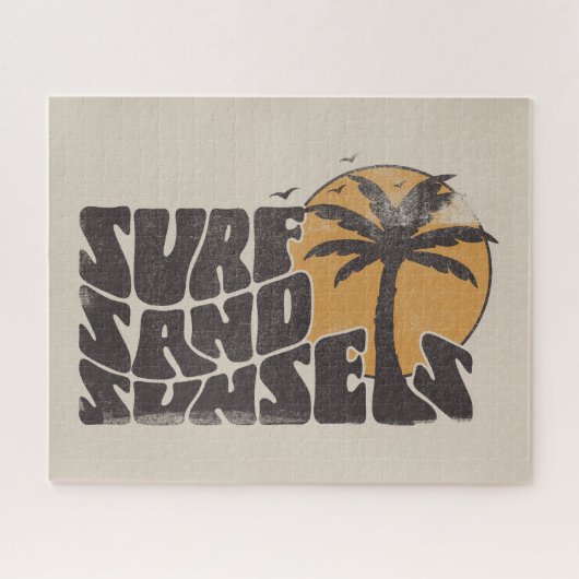 Surf Sand Sunsets Beach Life Palm Tree Puzzle (Horizontal)