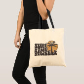 Surf Sand Sunsets Beach Life Palm Tree Tragetasche (Vorderseite (Produkt))