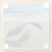 Surf Sand und Driftwood West Coast Landschaftsstra Glasuntersetzer (Rückseite)