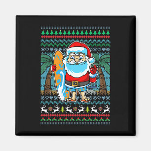 Surf Santa Claus Surfer Hawaiianischer Weihnachten Magnet