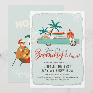 Surf Santa Claus Virtuelle Weihnachtsfeier Einladung