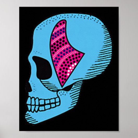 Surf-Schädel und Surfboard-Flossen-Ring - Benutzer Poster (Vorne)