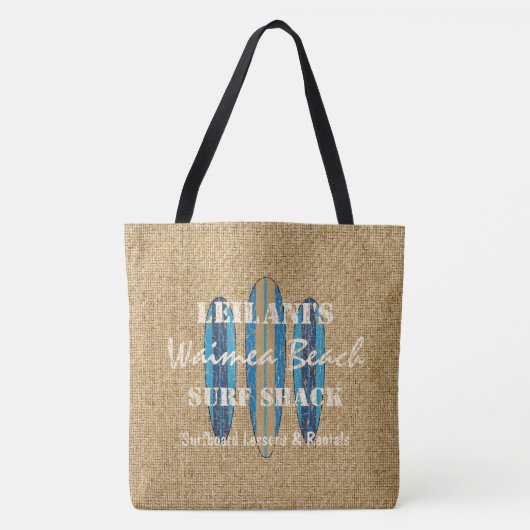 Surf-Schild Anpassen Monogramm Hawaiianischer Stra Tasche (Vorderseite)