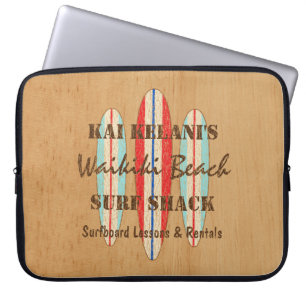 Surf-Schild Monogramm Hawaiian-Surfboards anpassen Laptopschutzhülle