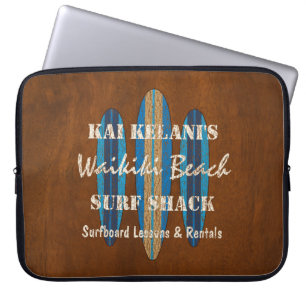 Surf-Schild Monogramm Hawaiian-Surfboards anpassen Laptopschutzhülle