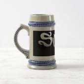 Surf schwarz blauer Stein Bierglas (Links)