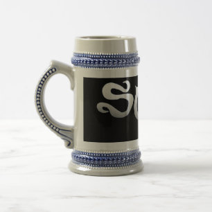 Surf schwarz blauer Stein Bierglas