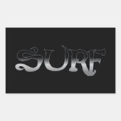 Surf schwarz großes Rechteck große Aufkleber (Vorderseite)