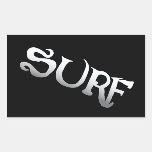 Surf schwarz großes Rechteck große Aufkleber (Vorderseite)