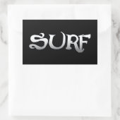 Surf schwarz großes Rechteck große Aufkleber (Tasche)