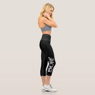 Surf schwarz Hochhoggitter Capri Leggings