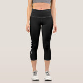 Surf schwarz Hochhoggitter Capri Leggings (Vorderseite)