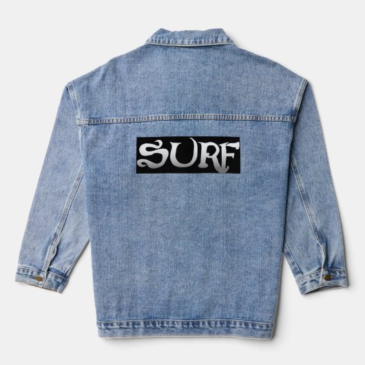 Surf schwarze Frauen Denim Jacke (Rückseite)