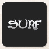 Surf-Schwarzpapier-Untersetzer Rechteckiger Pappuntersetzer (Vorderseite)
