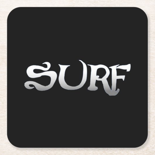 Surf-Schwarzpapier-Untersetzer Rechteckiger Pappuntersetzer (Vorderseite)