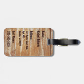 Surf Shack Hawaiian Hula Girl Imitate Wood Gepäckanhänger (Rückseite horizontal)