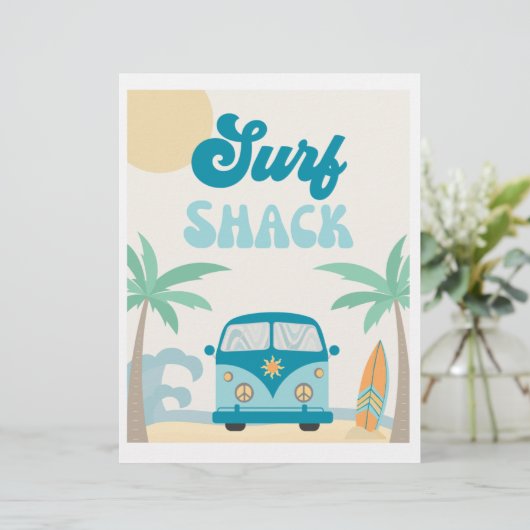 Surf Shack Sign | Signatur für Surf-Party | Beach (Stehend Vorderseite)