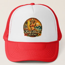 Surf Shack Surfer Pin-Up | Reite Die Welle Strand Truckerkappe