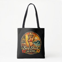 Surf Shack Surfer Pin-Up | Reite die Wellen Strand