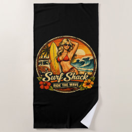 Surf Shack Surfer Pin-Up | Reite Die Wellen Surfen Strandtuch