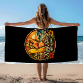 Surf Shack Surfer Pin-Up | Ride The Waves Surfing Strandtuch