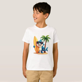 Surf Shark Vibes 🦈 Cool Beach Cartoon Style T-Shi T-Shirt