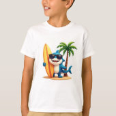 Surf Shark Vibes 🦈 Cool Beach Cartoon Style T-Shi T-Shirt (Vorderseite)