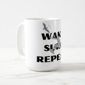 Surf-Silhouette Kaffeetasse (Vorderseite Links)