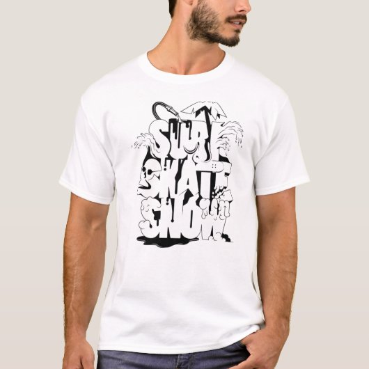 Surf-Skate Schnee-Shirt T-Shirt (Vorderseite)