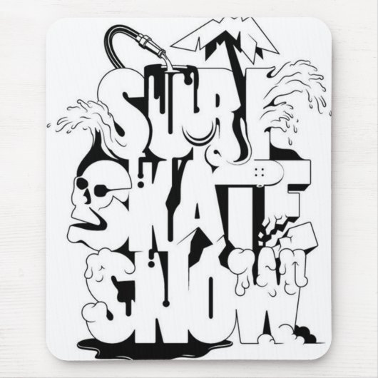 Surf-Skate Schneemusepad Mousepad (Vorne)