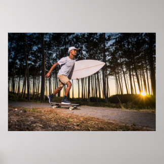 Surf-Skater-Trainingsbewegungen Poster