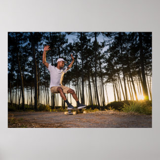 Surf-Skater-Trainingsbewegungen Poster