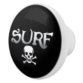 Surf Skull Schwarze Keramik Knopf Keramikknauf (Rechts)
