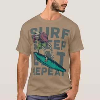 Surf Sleep essen Wiederholung Surfen Vintag Retro  T-Shirt