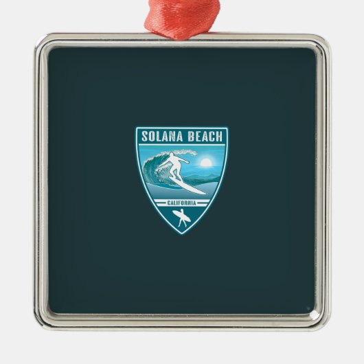 Surf Solana Beach California Ornament Aus Metall (Vorne)